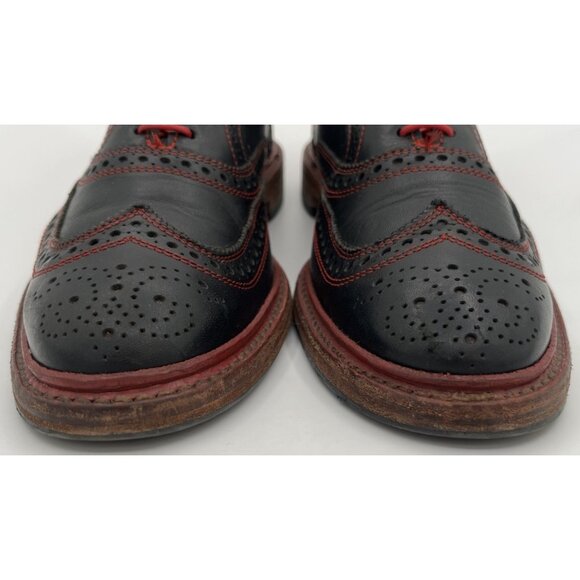 Allen Edmonds Ridgeway Black Red Leather Wingtip Oxford Dress Shoes Mens Size 9D - Picture 3 of 13